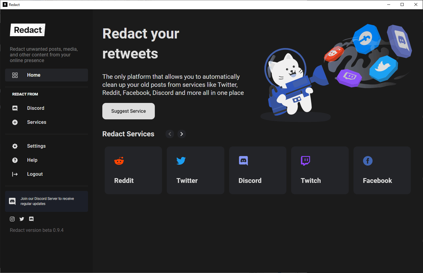 redact delete discord messages login