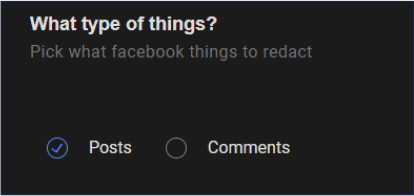 Delete posts or comments