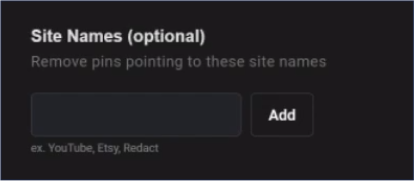 Delete only pins containing these site name in Pinterest