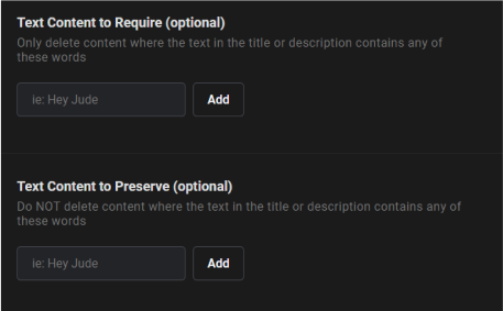 Delete or preserve Spotify songs and follows by title or description
