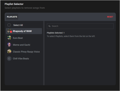 Delete songs from multiple playlists