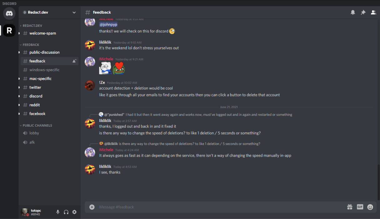 Redact's Discord Channel 